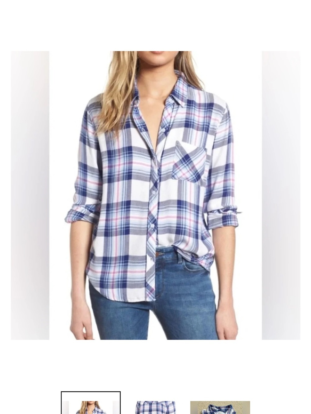 Rails Plaid Button-Down Shirt in Blue & White